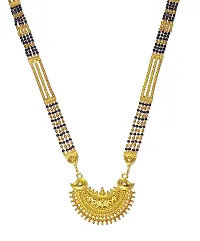 Long Mangal sutra Designs Gold Plated Necklace-thumb2