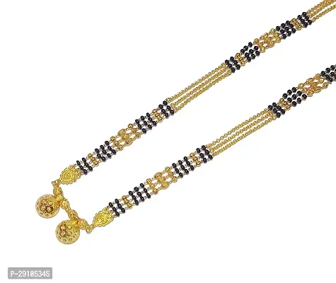 Long Mangal sutra Designs Gold Plated Necklace-thumb2