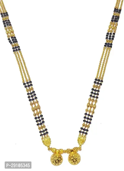 Long Mangal sutra Designs Gold Plated Necklace-thumb3