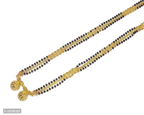 Long Mangal sutra Designs Gold Plated Necklace-thumb3