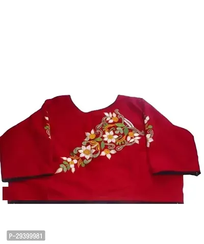 Reliable  Red Cotton  Stitched Blouses For Women-thumb0