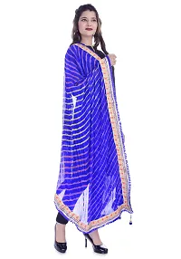 Indian Handicraft Chiffon Women Party Wear Leheriya Dupatta Blue Color Size 2.25 Meter Generic Chiffon Dupattas 1968257031 Chiffon-thumb2