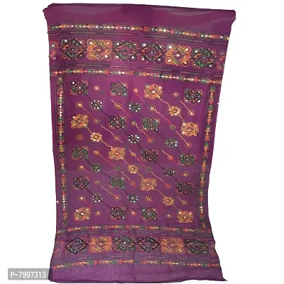 Indian Handicraft Women's Solid Cotton Dupatta (Cottondupatta-03_Purple_2.35 Meters)