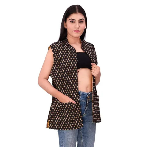Indian Handicraft Cotton Women/Girl Quilted Reversible Jacket Size