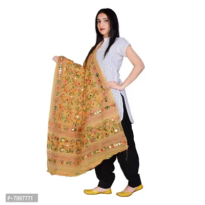 Indian Handicraft Cotton Women/Girl Casual Wear Kutch Ari Embroidery Dupatta-thumb3