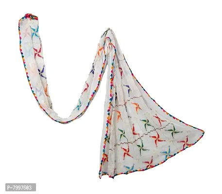 Women's Nazmin Embroidery Dupattas Neck Scarf Fashionable Stole size- 2.25 meter-thumb0