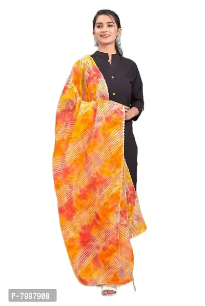 Indian Handicrafts Kota Doria Women's/Girls Stylish Tradition Leheriya Print Dupatta-07-thumb2