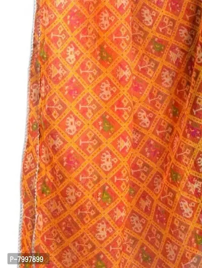 Indian Handicrafts Kota Doria Women's/Girls Stylish Tradition Leheriya Print Dupatta-016-thumb4
