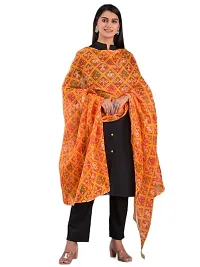 Indian Handicrafts Kota Doria Women's/Girls Stylish Tradition Leheriya Print Dupatta-016-thumb2