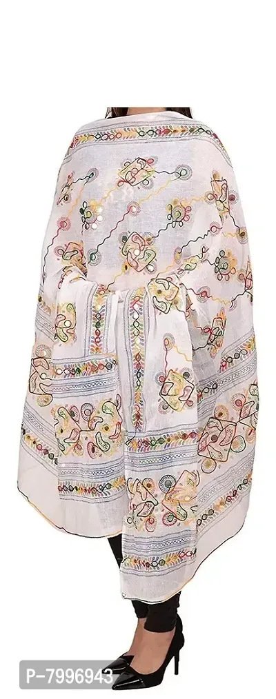 Women's Kutch Cotton Embroidery Dupattas Neck Scarf Fashionable Stole size- 2.25 meter-thumb2