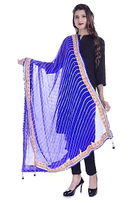 Indian Handicraft Chiffon Women Party Wear Leheriya Dupatta Blue Color Size 2.25 Meter Generic Chiffon Dupattas 1968257031 Chiffon-thumb1