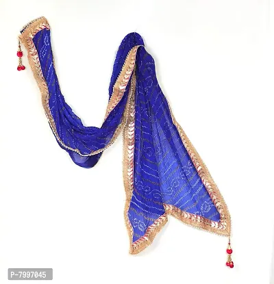 Indian Handicraft Silk;Artificial Silk Dupattas (Dupatta0-0016_Blue_2.35 Meter)