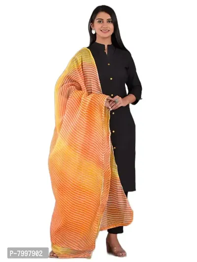 Indian Handicrafts Kota Doria Women's/Girls Stylish Tradition Leheriya Print Dupatta-010-thumb2