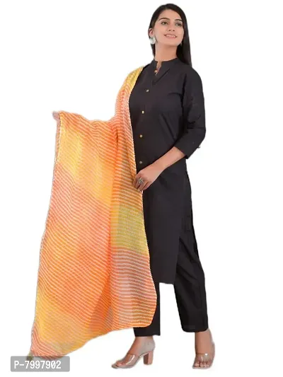 Indian Handicrafts Kota Doria Women's/Girls Stylish Tradition Leheriya Print Dupatta-010-thumb3