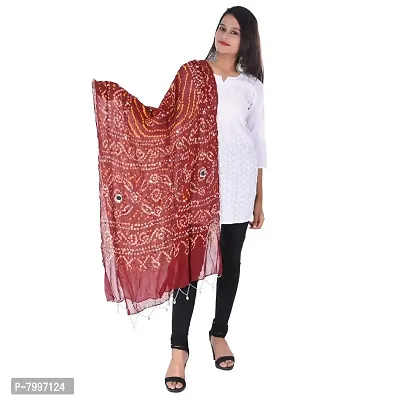 Indian Handicraft Cotton Woman Casual Maroon Colour Dupatta Size 2.35 Meter