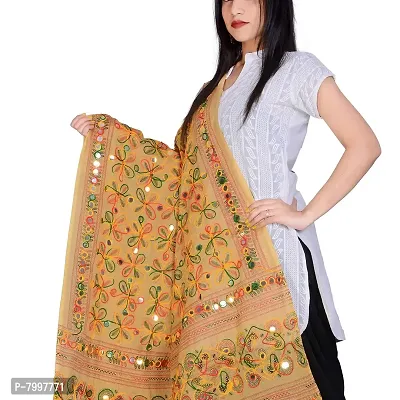 Indian Handicraft Cotton Women/Girl Casual Wear Kutch Ari Embroidery Dupatta-thumb2