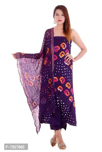 Inidan Handicraft Women's Cotton Casual Purple Colour Dress Material Salwar Suit 3 PC