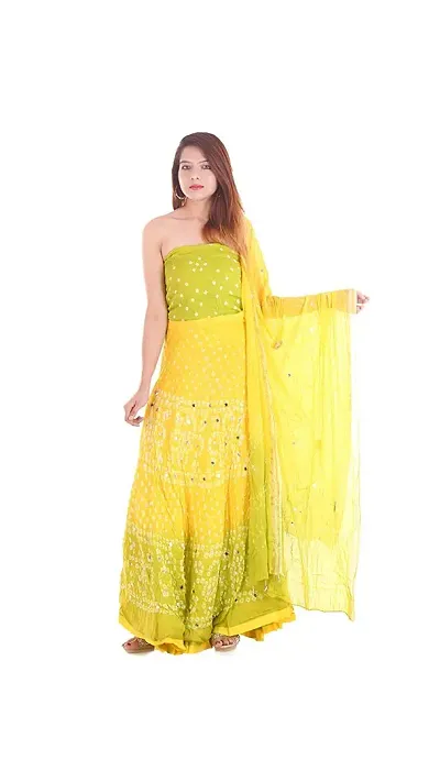 Women's Cotton Lehenga Choli (Generic-1001_Yellow_Free Size)