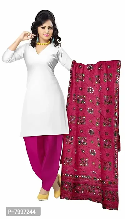 Indian handicraft Cotton Women's Casual Kutch Pink Colour Dupatta Length 2.35 Meter …-thumb0