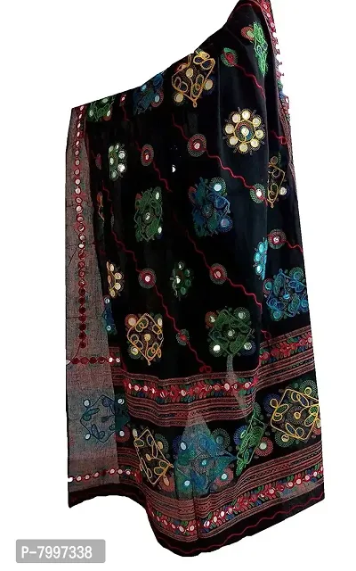 Indian Handicraft Women's Solid Cotton Dupatta (Cottondupatta-011_Black_2.35 Meters)-thumb2