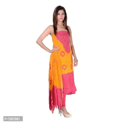 Indian Handicraft Cotton Women Dress Material Pink,Yellow Color Size Free Size-thumb2