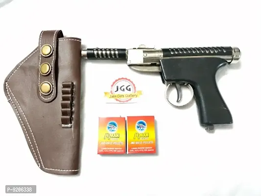 JGG BLACK METAL TOY GUN FREE 1 COVER 100 PELLETS