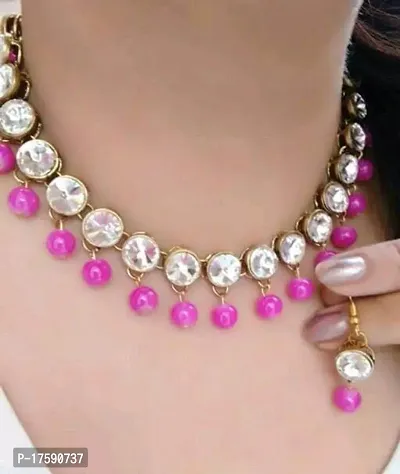Stylish Pink Stone Chains For Women-thumb0