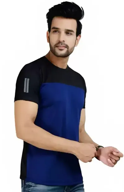 Reliable Colourblocked Round Neck Tees For Men