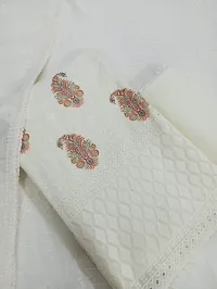 Stylish Cotton Chikan Embroidered Printed Salwar Suit Material with Dupatta-thumb1