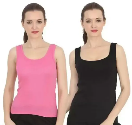 Stylish Fancy Blend Solid Camisoles For Women Pack Of 2