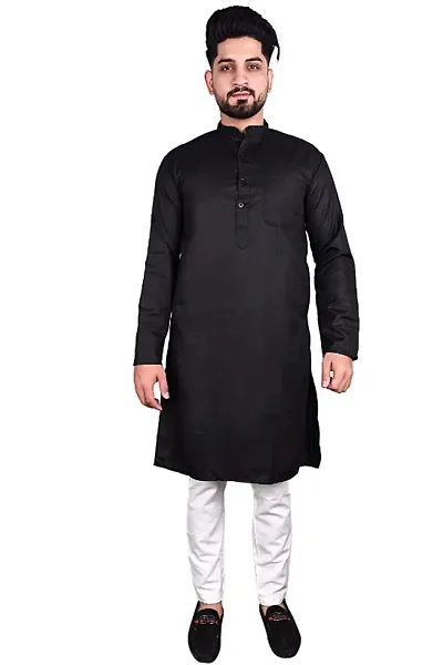 R Vasudev Self Textured Kurta Set For Mens