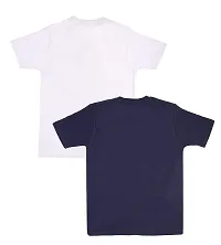 Hypknot Boy's & Girl's T-Shirts (HKNavy01White01--5-6 Years_White & Navy Blue_5, 6 Years)-thumb1