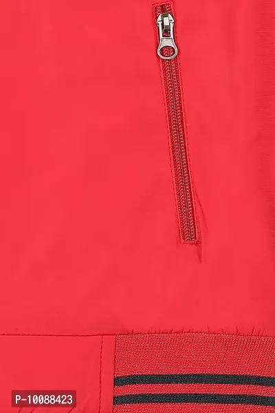 Hypknot Boy's Color Block Polyester Bomber Jacket (Red, 15 -16 Years)-thumb4