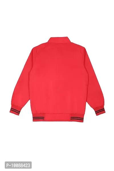 Hypknot Boy's Color Block Polyester Bomber Jacket (Red, 15 -16 Years)-thumb2