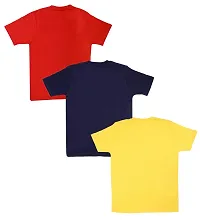 Hypknot Boy's & Girl's T-Shirt (HKRed01Navy01Yellow01--13-14 Years_Multicolored_13-14 Years)-thumb1