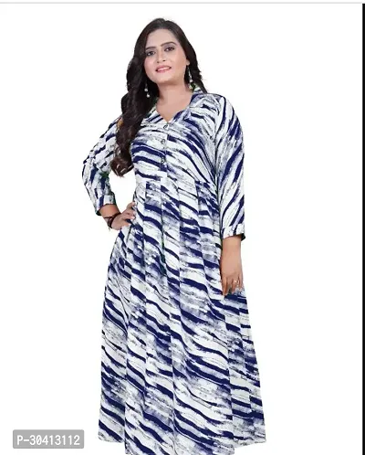 Fancy Crepe Printed Gown For Women