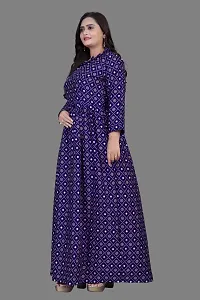 Stylish Blue Crepe Stitched Gown For Women-thumb3