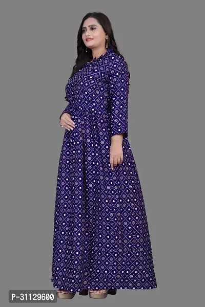 Stylish Blue Crepe Stitched Gown For Women-thumb4