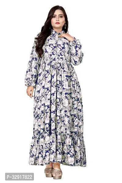 Fancy Crepe Printed Ethnic Gown For Women