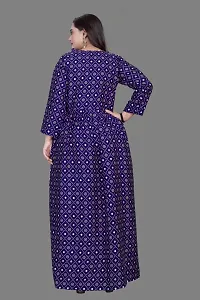 Stylish Blue Crepe Stitched Gown For Women-thumb2