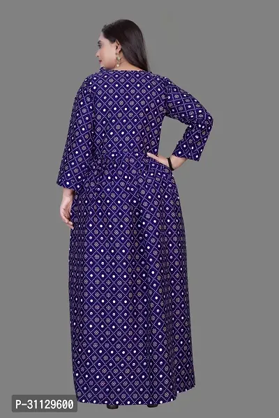 Stylish Blue Crepe Stitched Gown For Women-thumb3