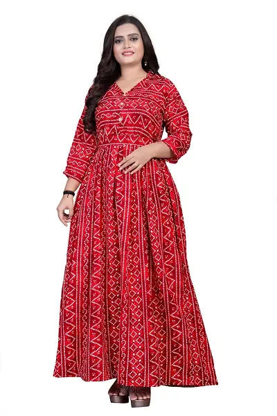 Stylish Crepe Anarkali Floral Print Kurta