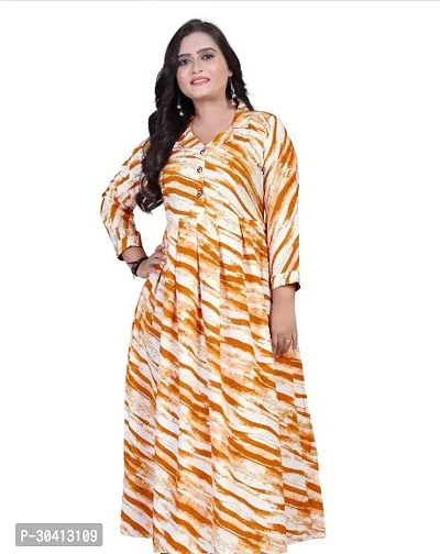 Fancy Crepe Printed Gown For Women-thumb0