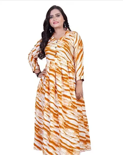 Stylish Crepe Printed Ethnic Gown