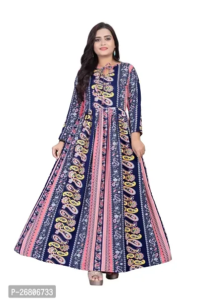 Stylish Multicoloured Crepe Printed Anarkali Kurta For Women