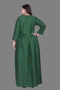 Stylish Green Crepe Stitched Gown For Women-thumb1