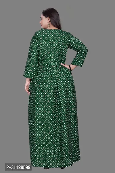 Stylish Green Crepe Stitched Gown For Women-thumb5