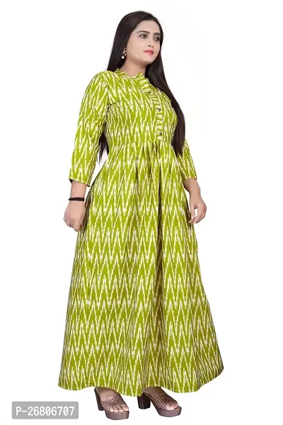 Stylish Green Crepe Printed Anarkali Kurta For Women-thumb4