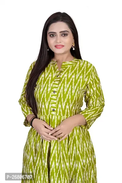 Stylish Green Crepe Printed Anarkali Kurta For Women-thumb5