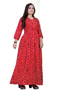 Stylish Red Crepe Printed Anarkali Kurta For Women-thumb1